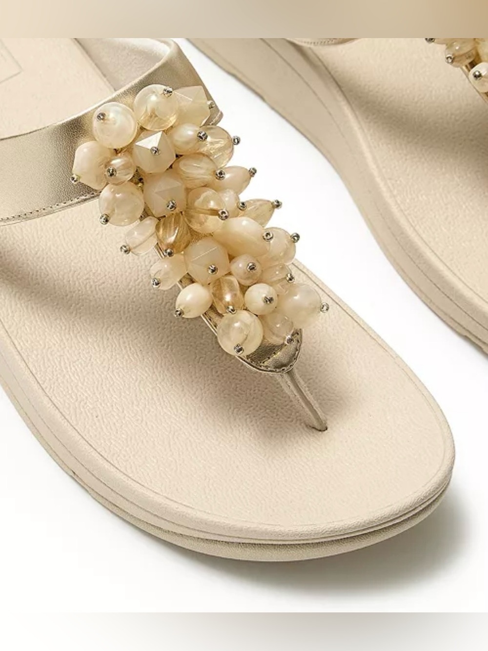 Women's Size 9 Fino Bead Cluster Toe Post Slip-On Sandals - Picture 5 of 8